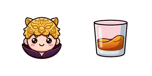 Squid Game - Kawaii VIP Gold Mask & Whisky Glass Cursor — Squid Game Cursors Pack
