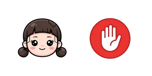 Squid Game - Kawaii Young-hee Doll & Red Light Sign Cursor — Squid Game Cursors Pack