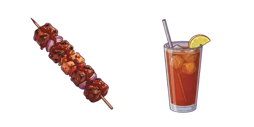 Fast Food - BBQ Burger & Sweet Tea Cursor — Fast Food Cursors Pack