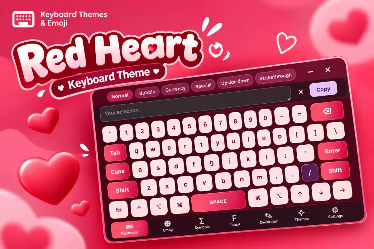 Red Heart Keyboard Theme