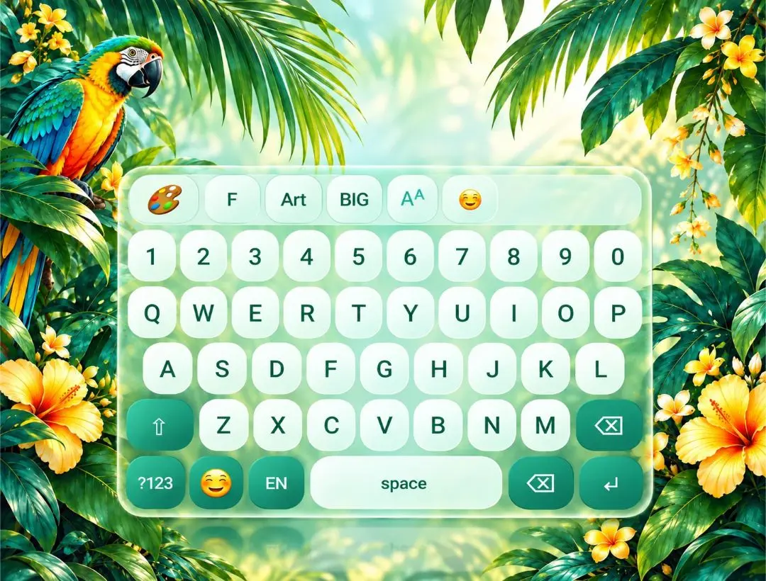 Tropical Parrot Keyboard Theme